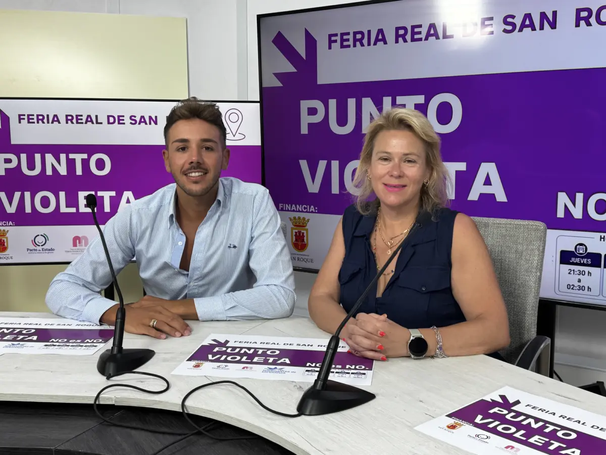 Imagen de la presentación del Punto Violeta en la feria de San Roque 2026.